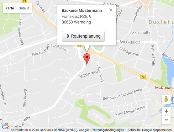 Routenplaner · Mini-Homepage von profiMedien