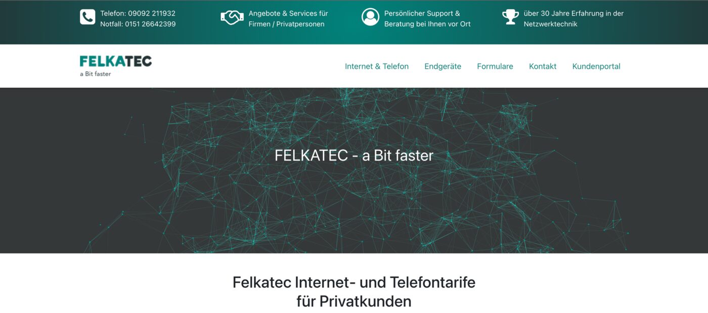 Referenz Webauftritt für Internet­anbieter