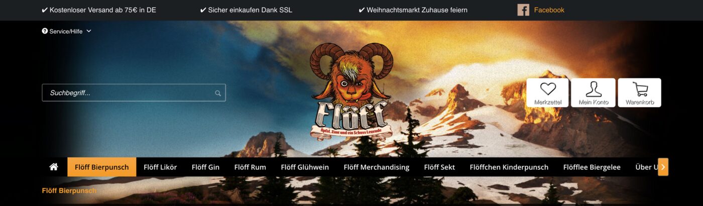 Referenz Shopware Shop für Flöff Produkte