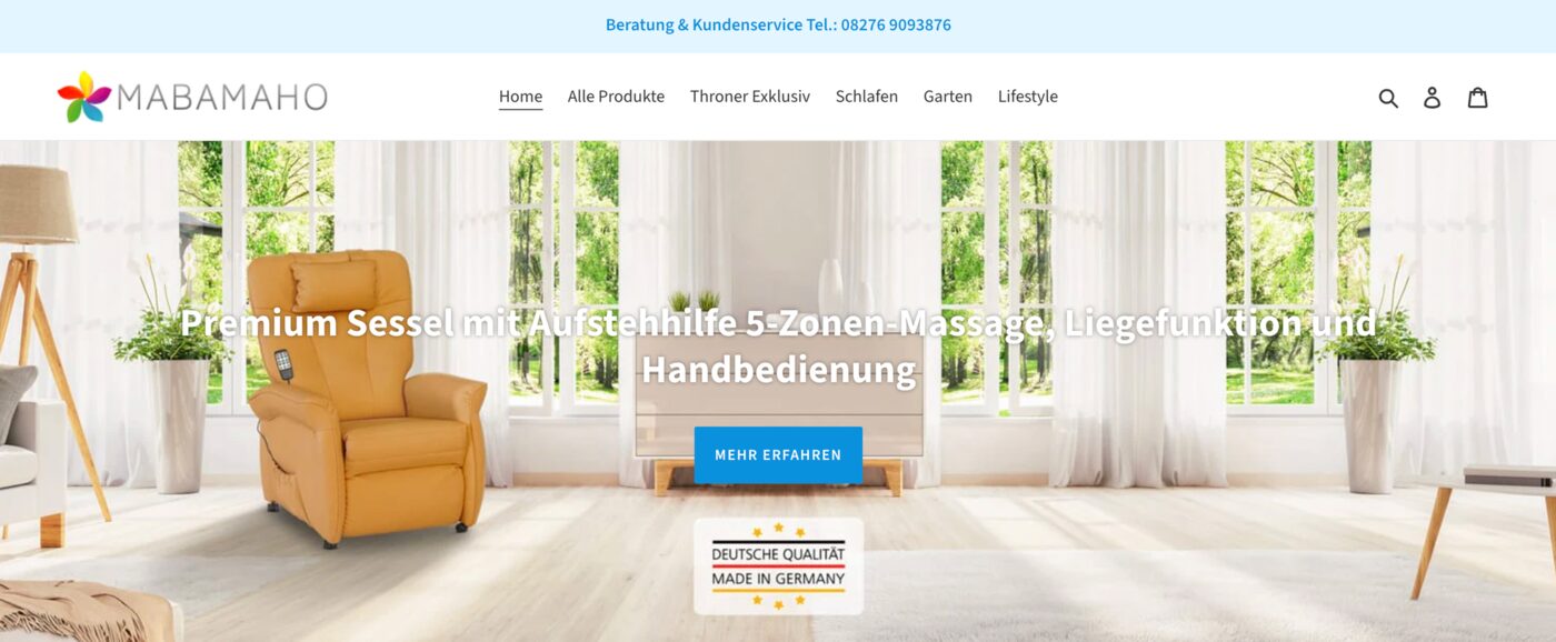 Referenz Betreuung des Onlineshops