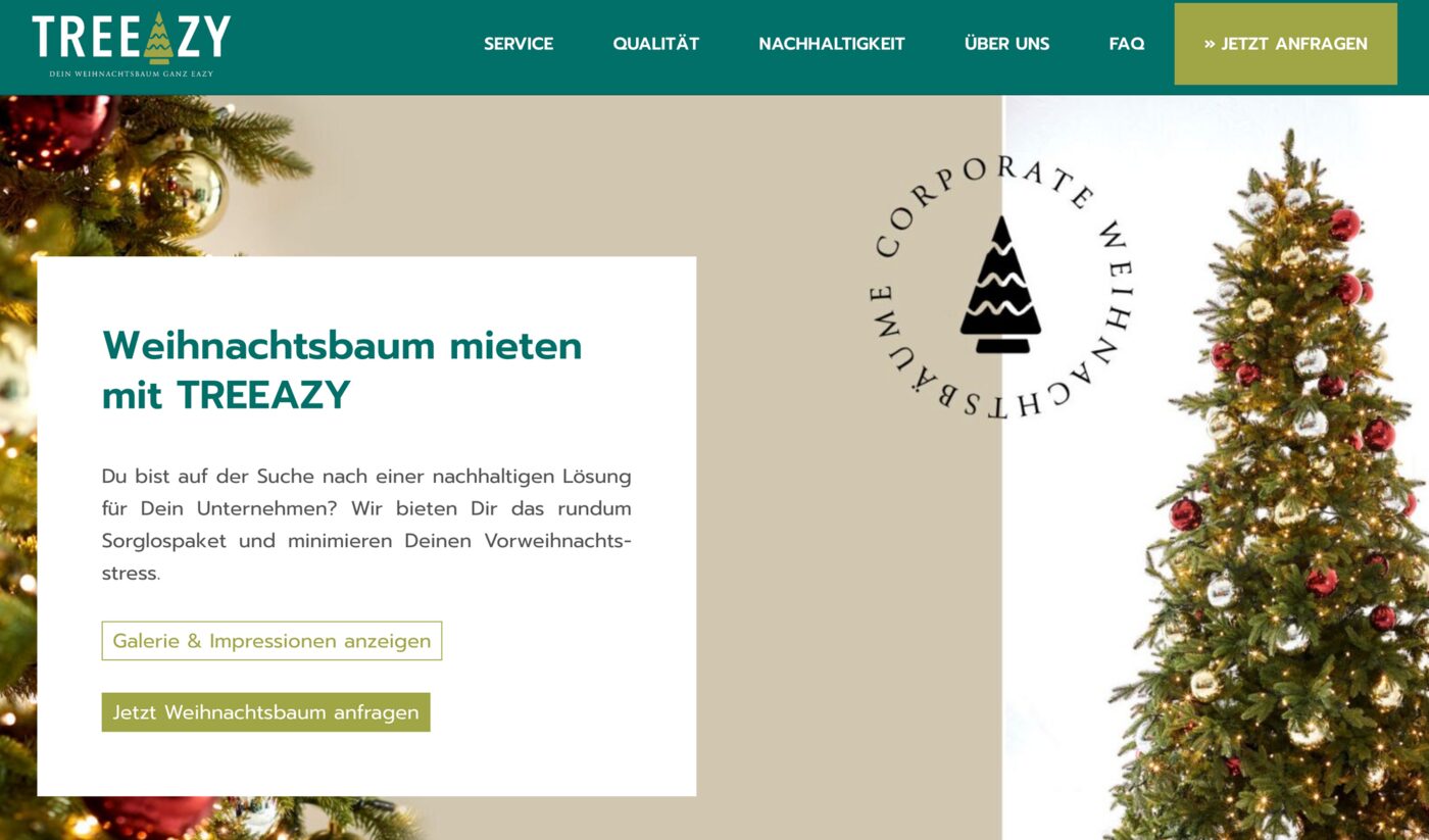 Referenz Weih­nachts­bäume Onepager