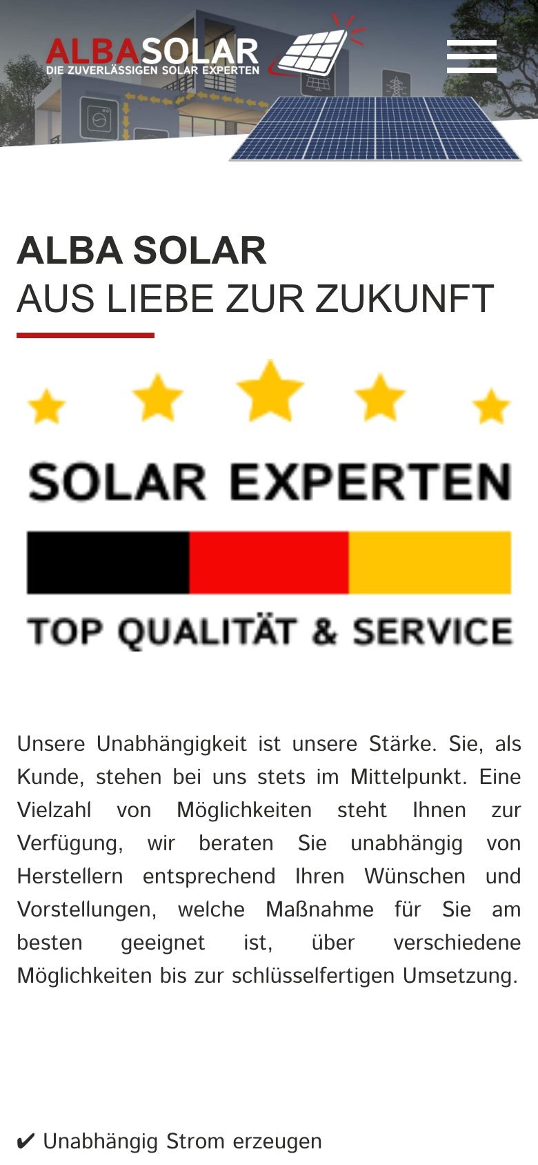 Ansicht am Telefon