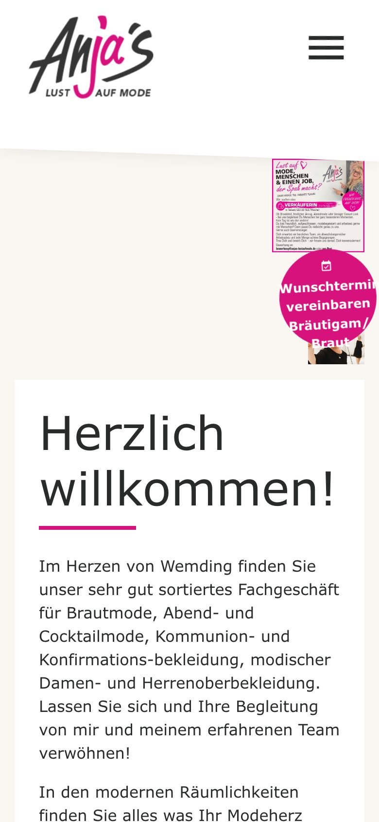Ansicht am Telefon