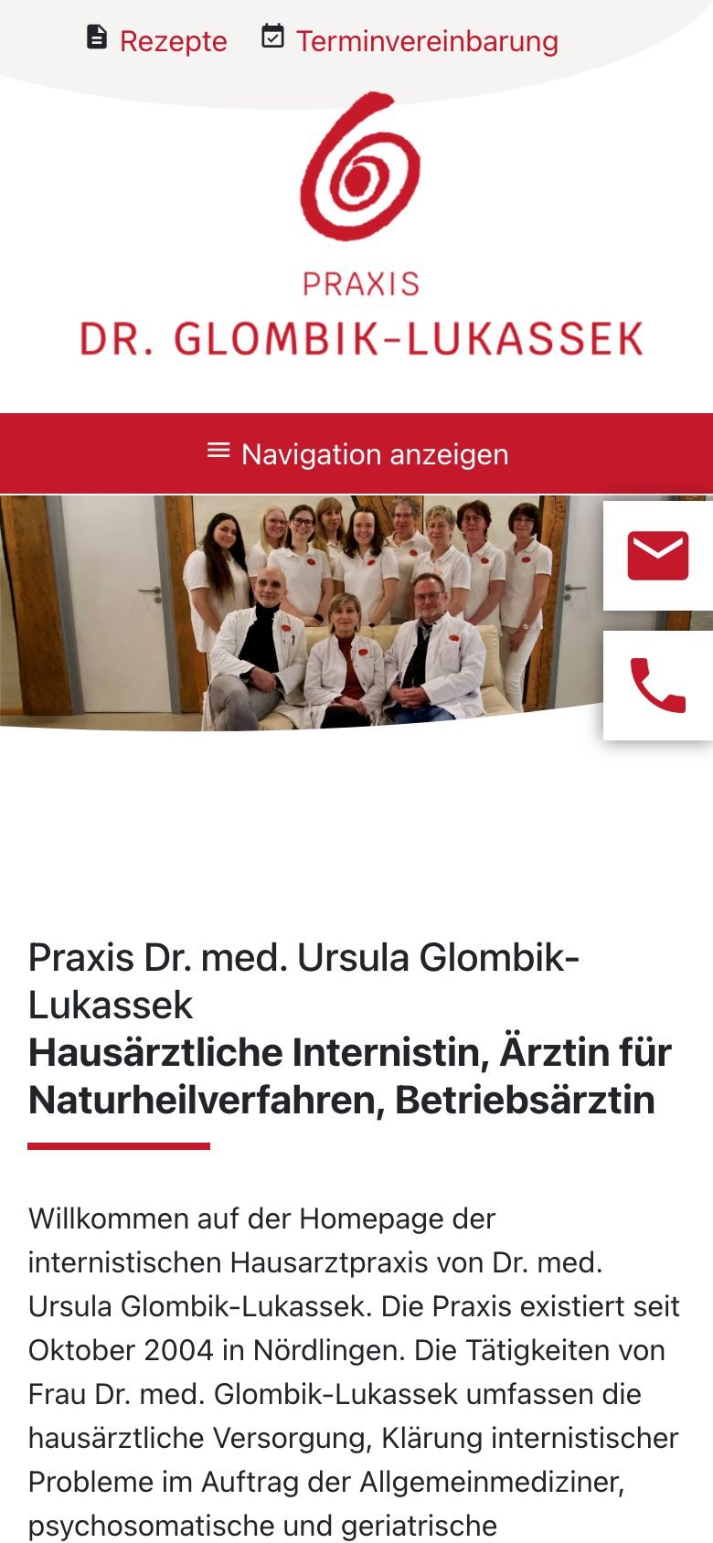 Ansicht am Telefon