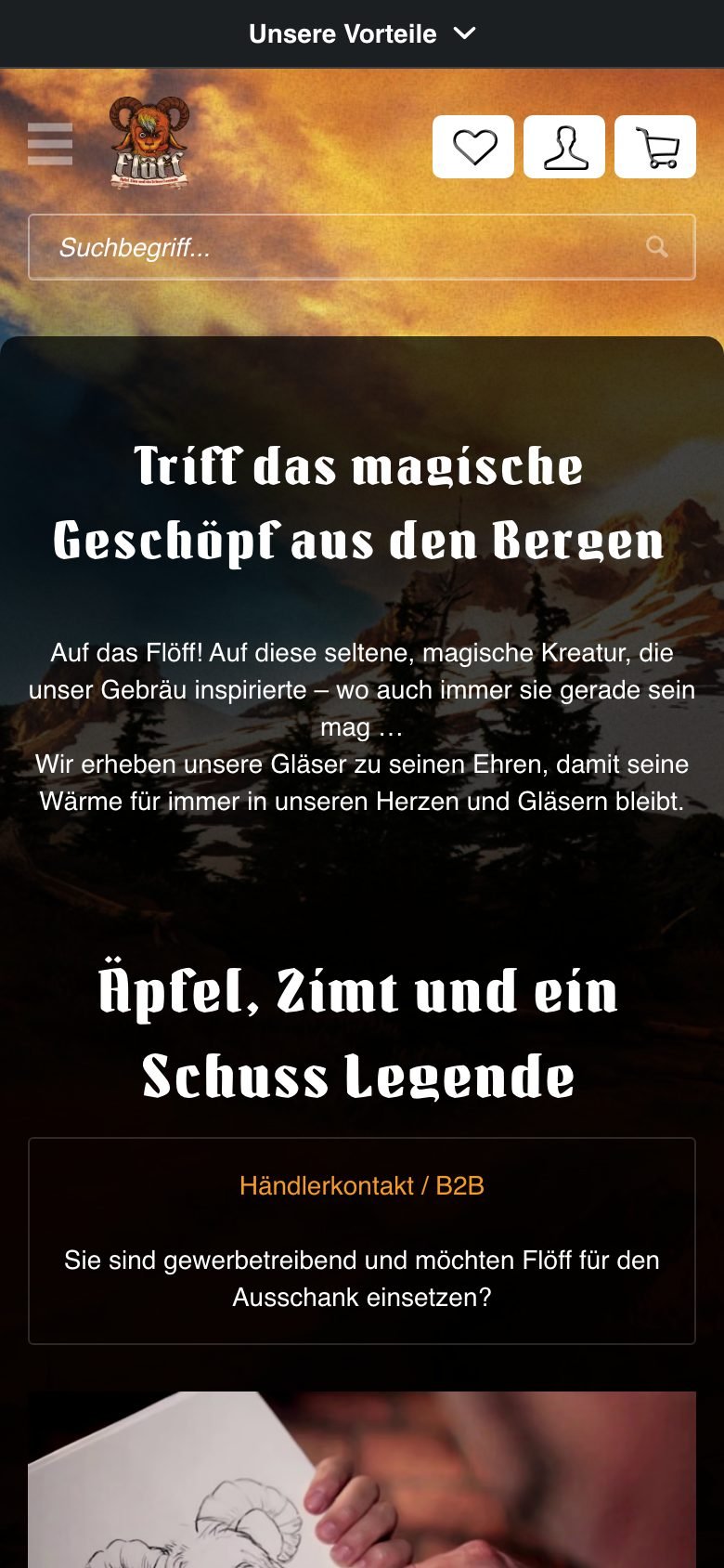 Ansicht am Telefon