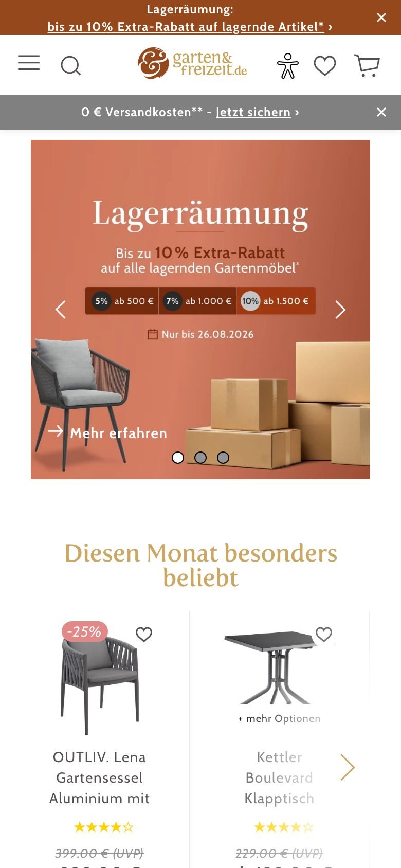 Ansicht am Telefon