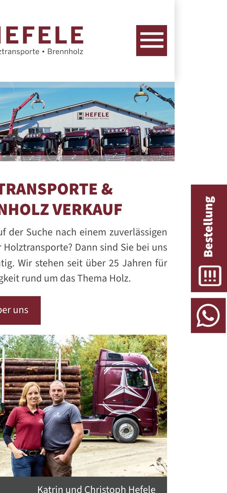 Ansicht am Telefon