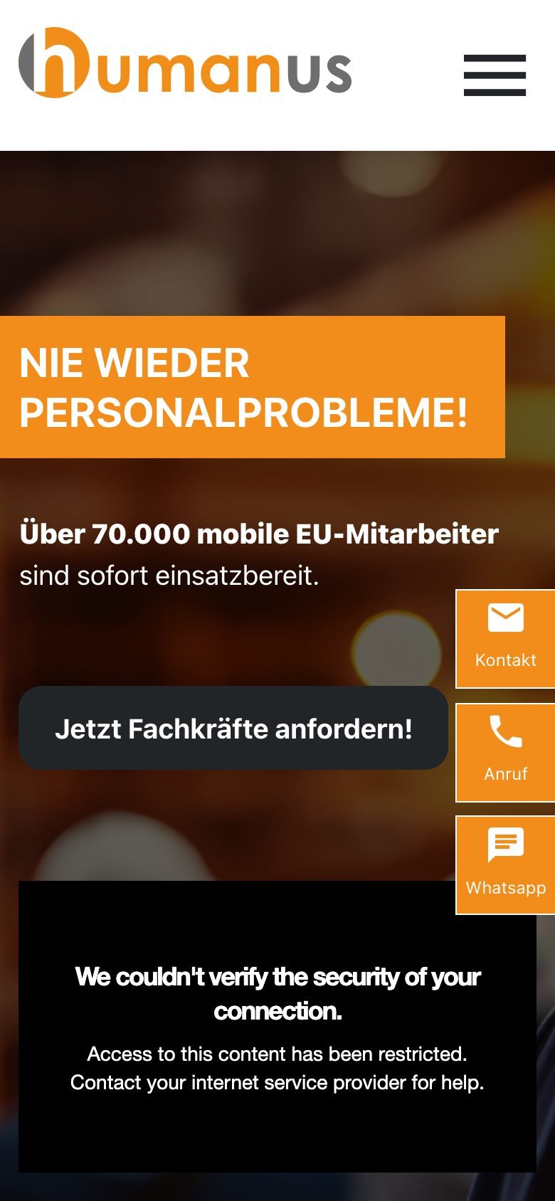 Ansicht am Telefon