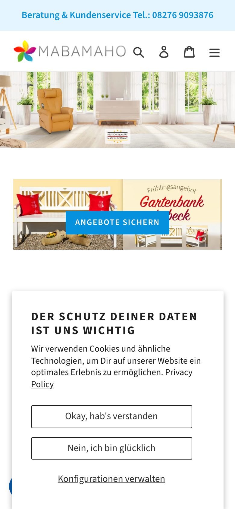 Ansicht am Telefon