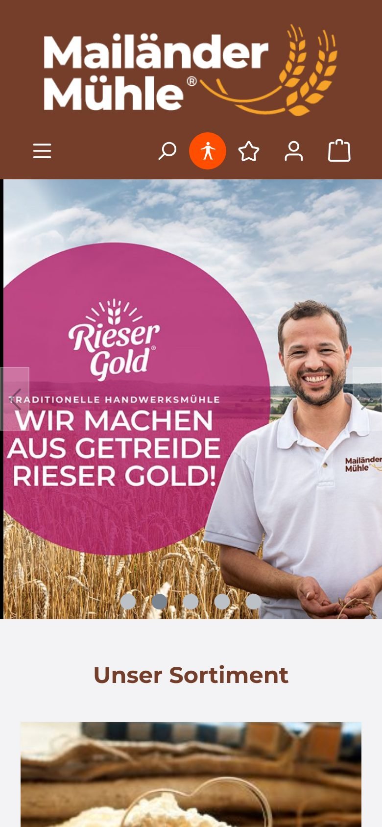 Ansicht am Telefon