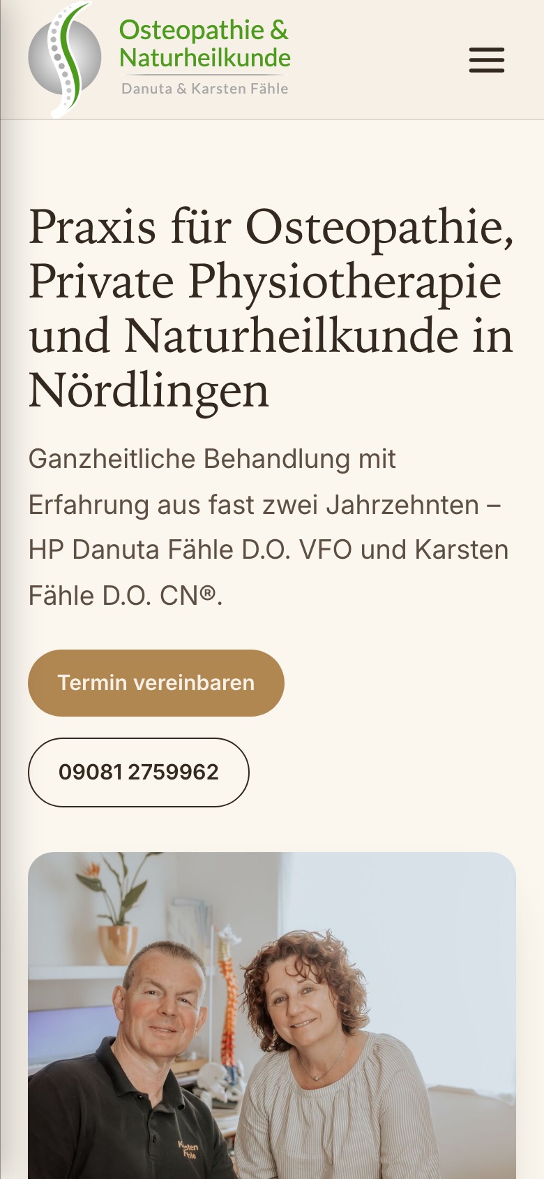 Ansicht am Telefon