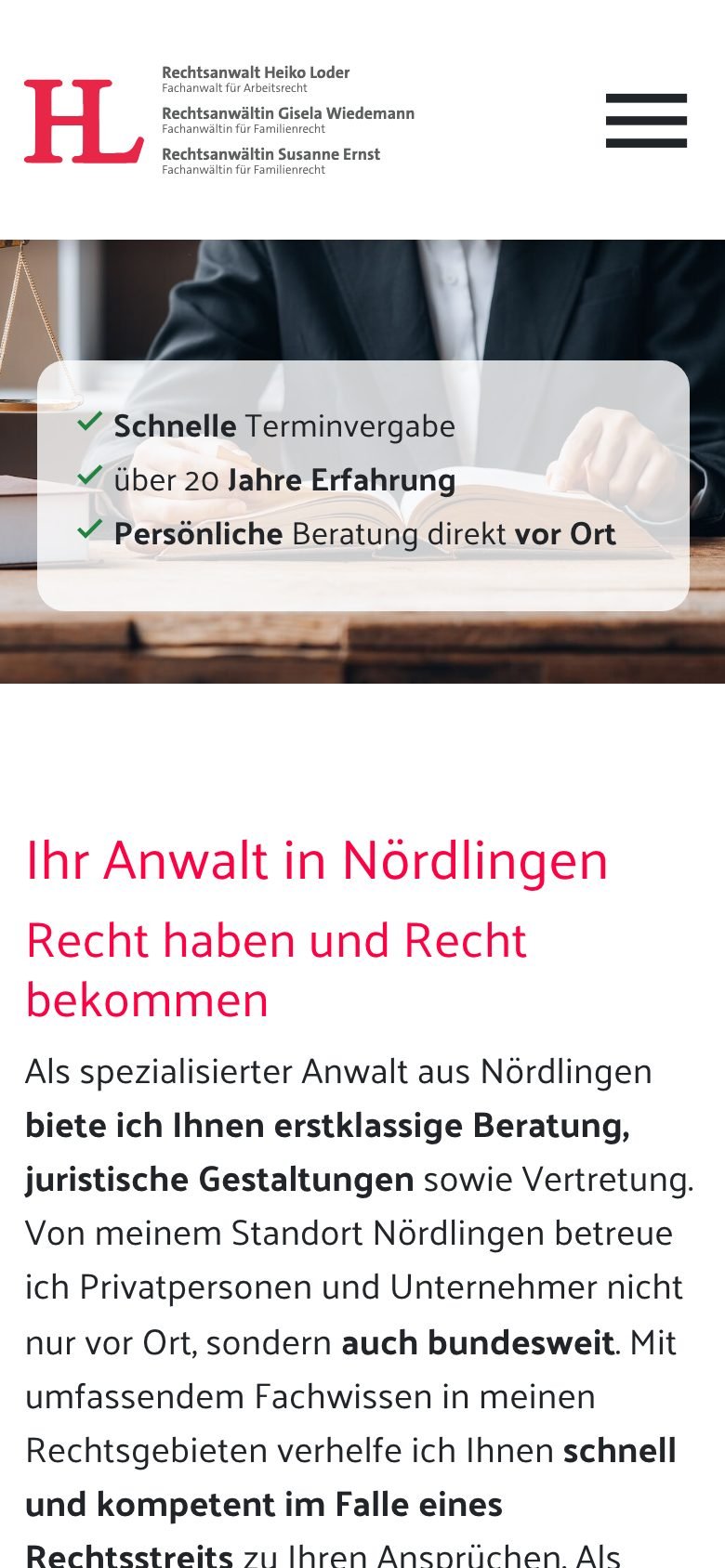 Ansicht am Telefon